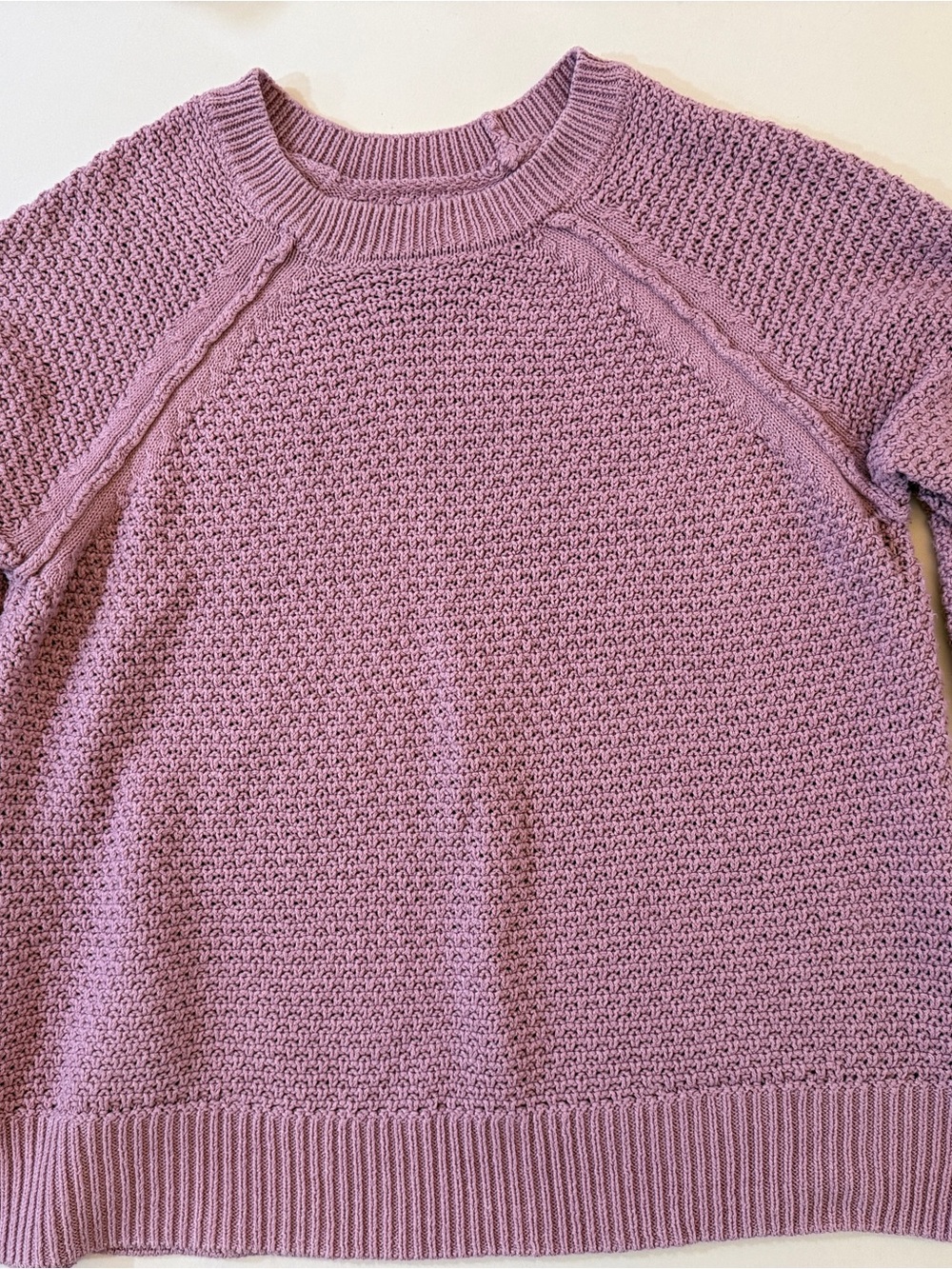 GAP Lilac Crewneck Sweater with Textured Knit